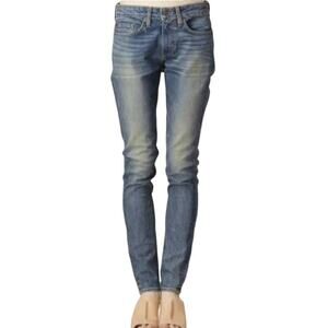 6397 Designer Italian Loose Skinny Dirty Faded Blue Green Jeans Size 27